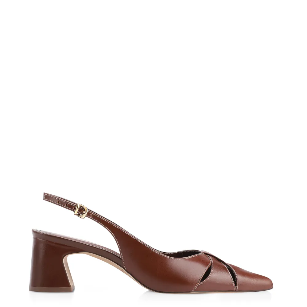 Scarpin Couro Marrom - imagem 2