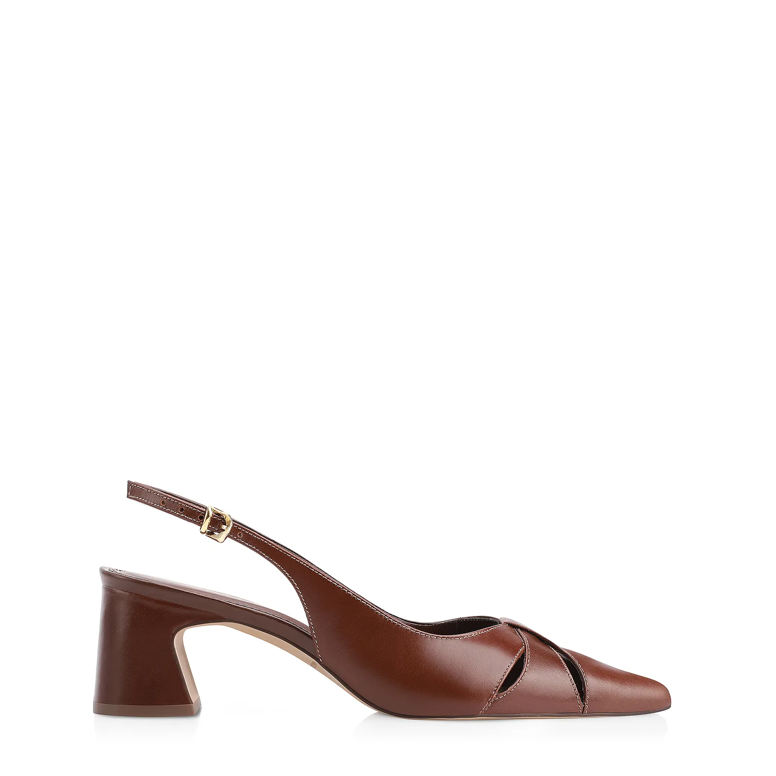 Scarpin Couro Marrom