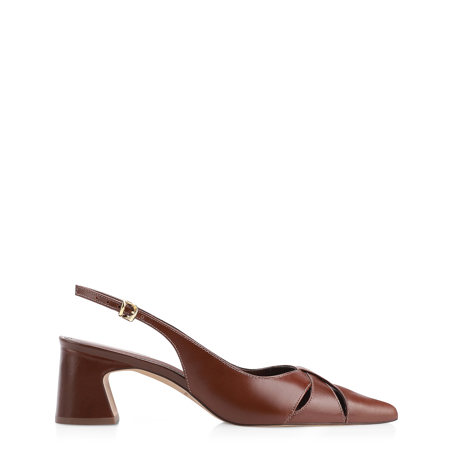 Scarpin Couro Marrom