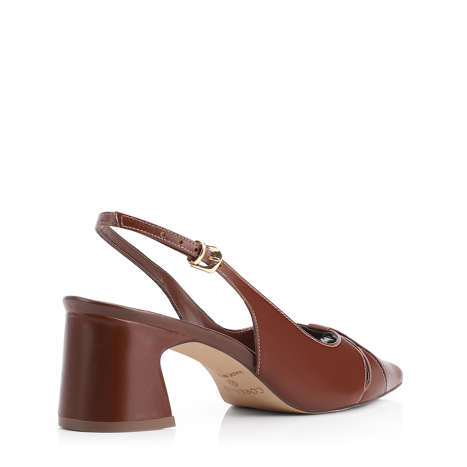 Scarpin Couro Marrom
