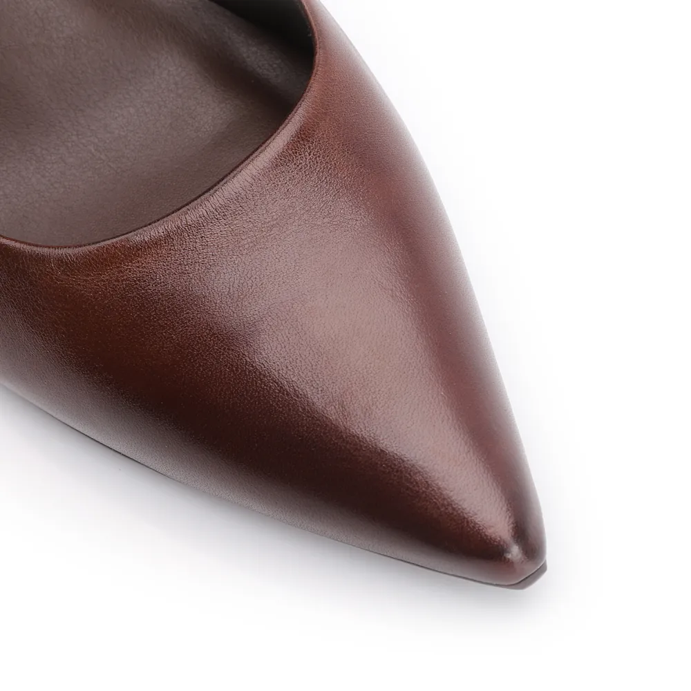 Scarpin Couro Marrom - imagem 7