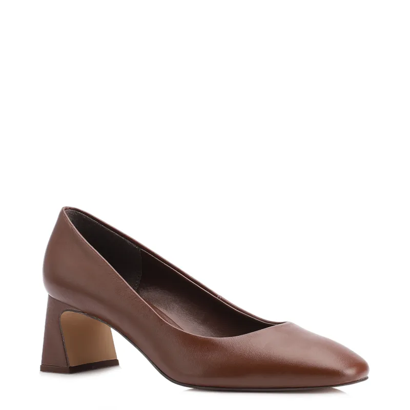 Scarpin Couro Marrom