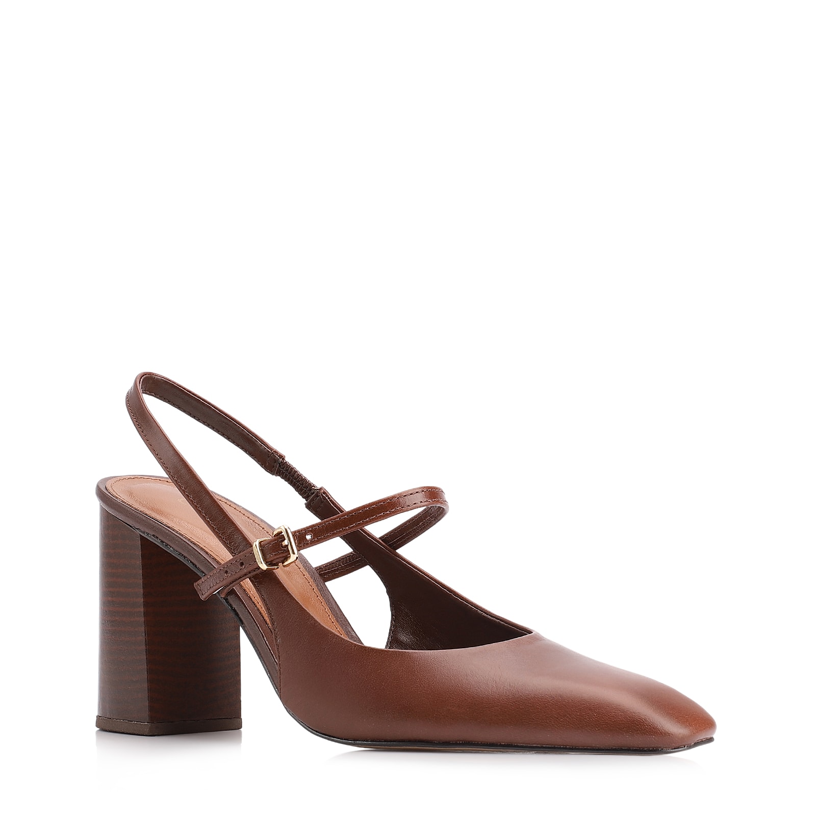 Scarpin Couro Marrom
