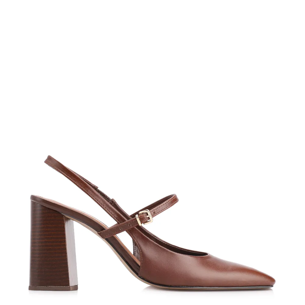 Scarpin Couro Marrom - imagem 3