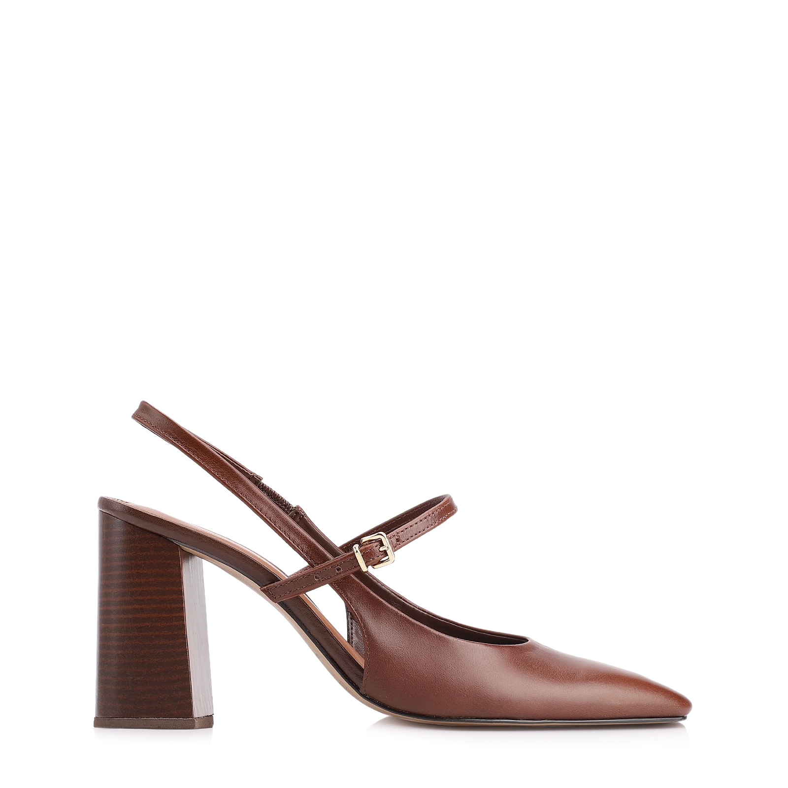 Scarpin Couro Marrom
