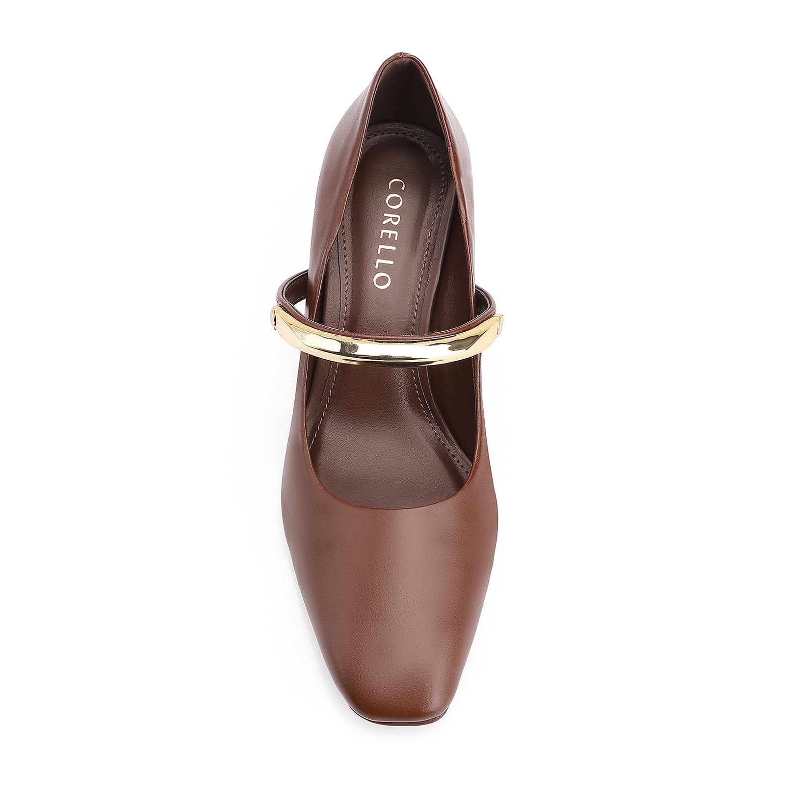 Scarpin Couro Marrom
