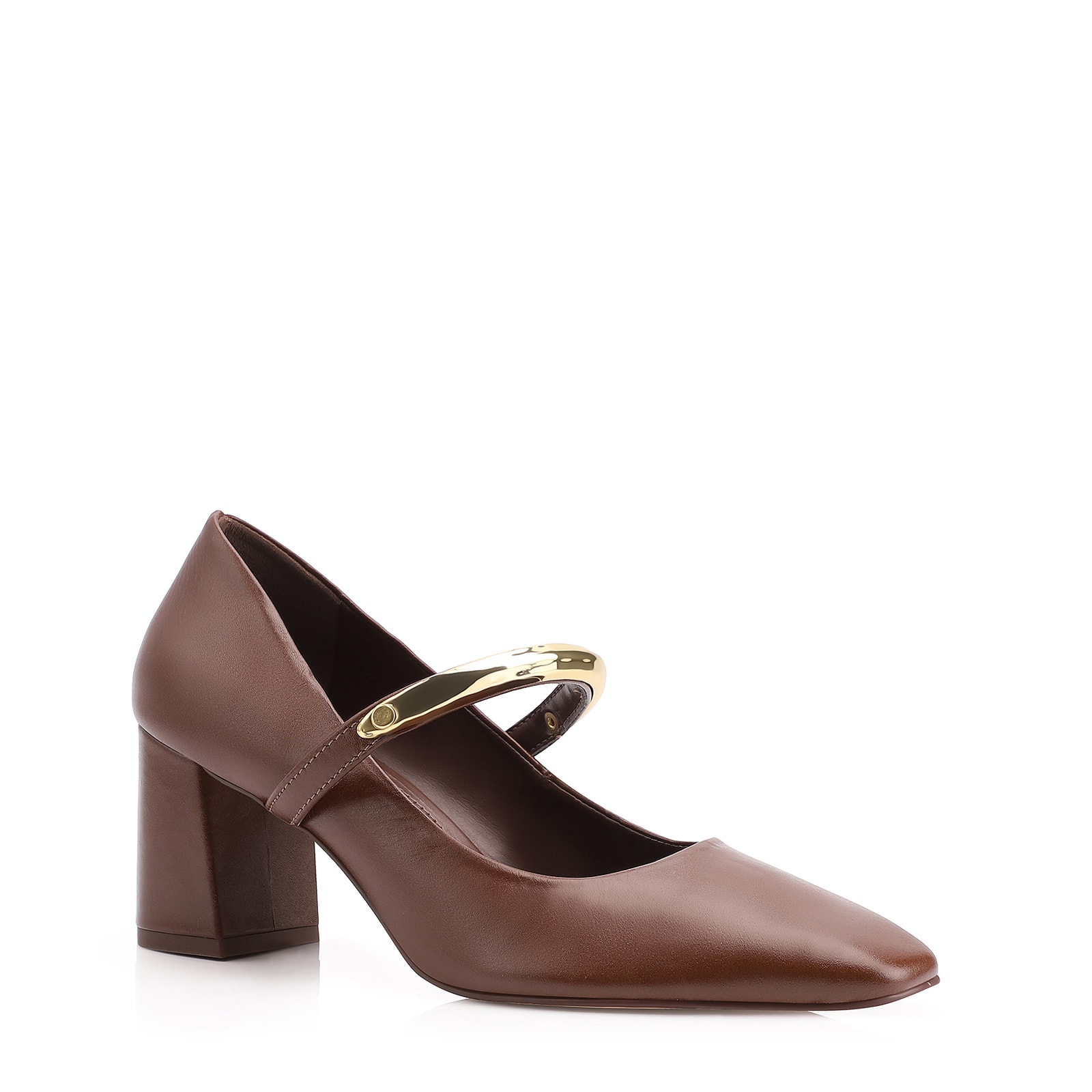 Scarpin Couro Marrom