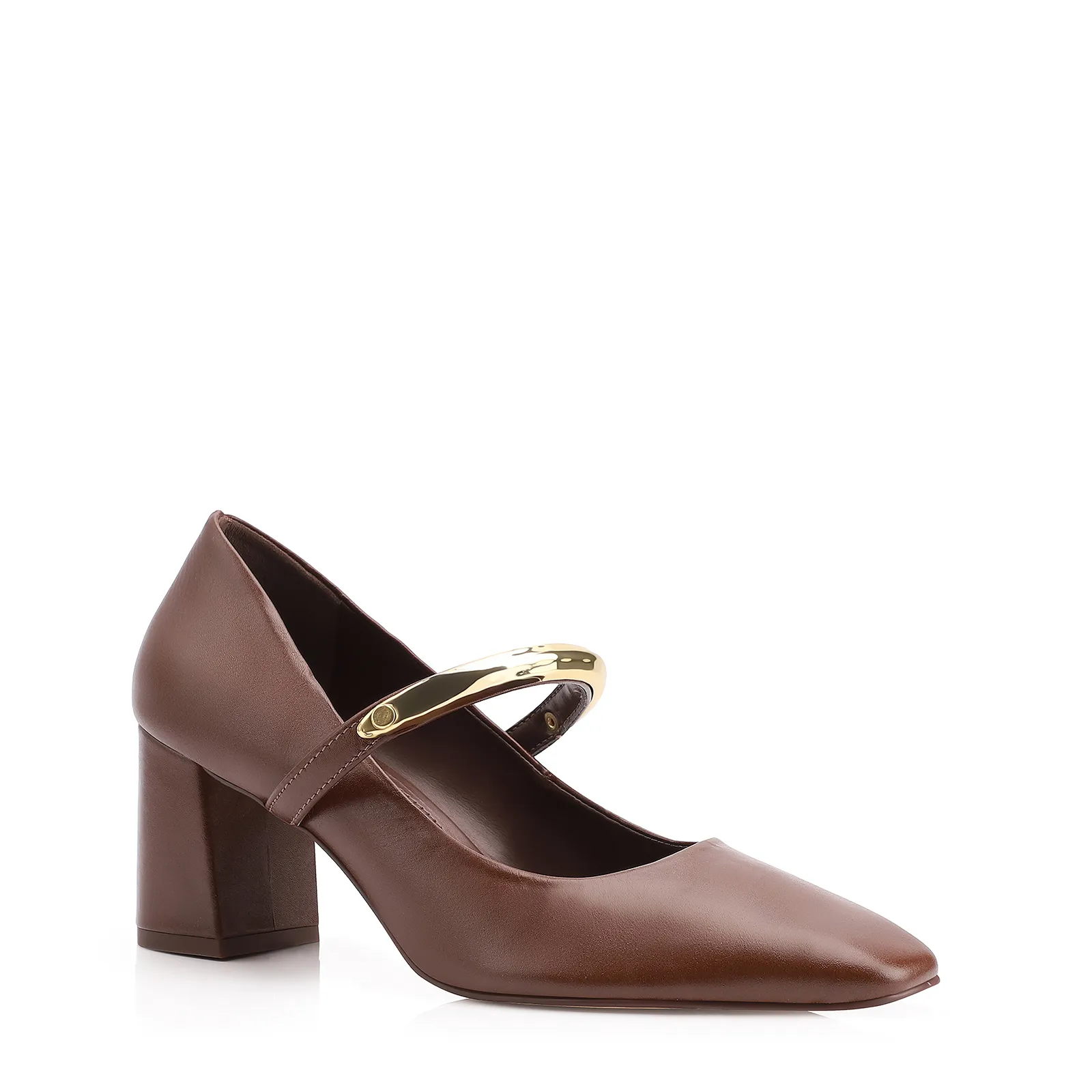 Scarpin Couro Marrom