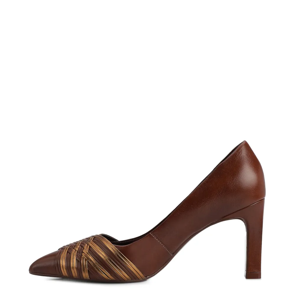 Scarpin Couro Marrom/Alt Bronze - imagem 4