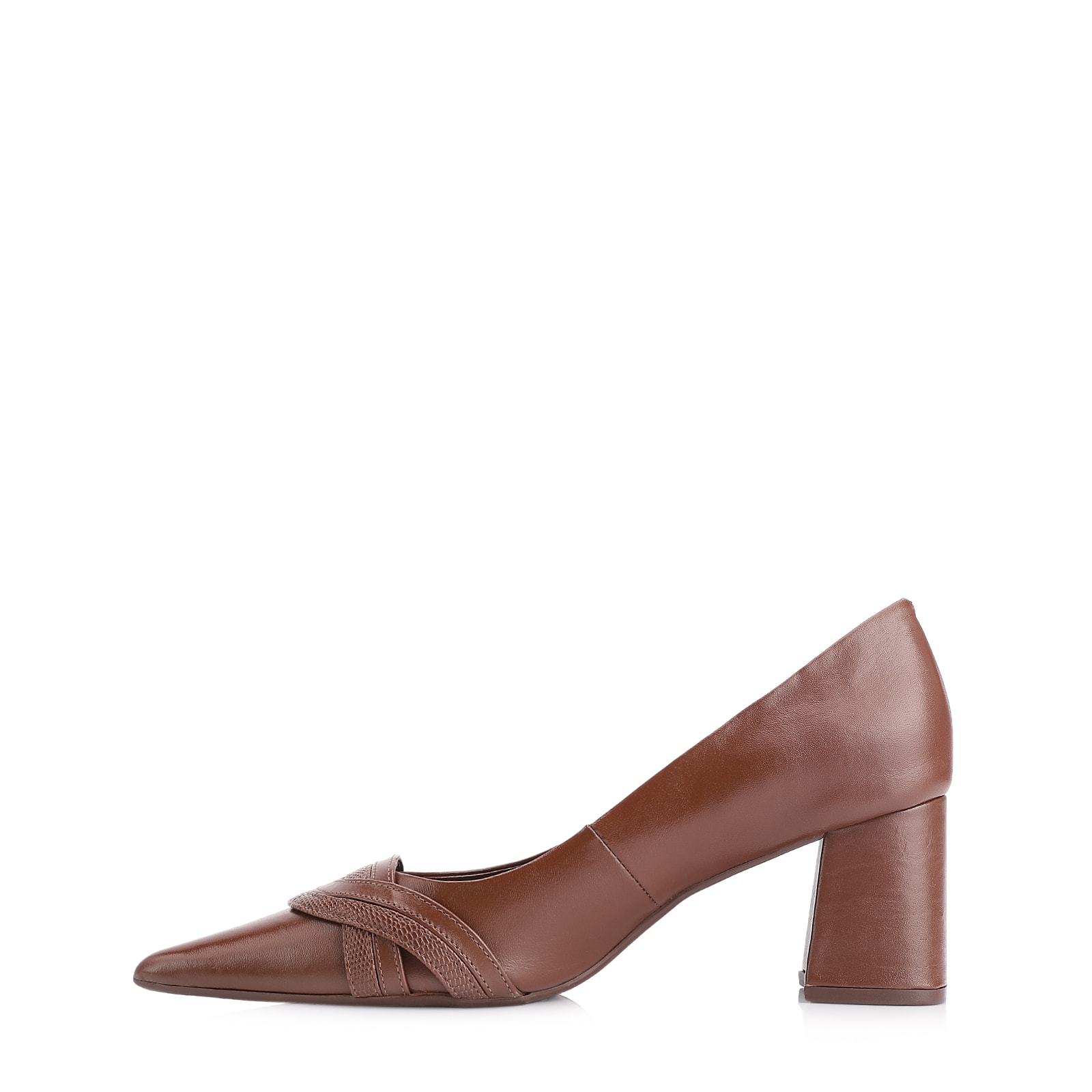 Scarpin Couro Marrom/Alt Lezard Marrom