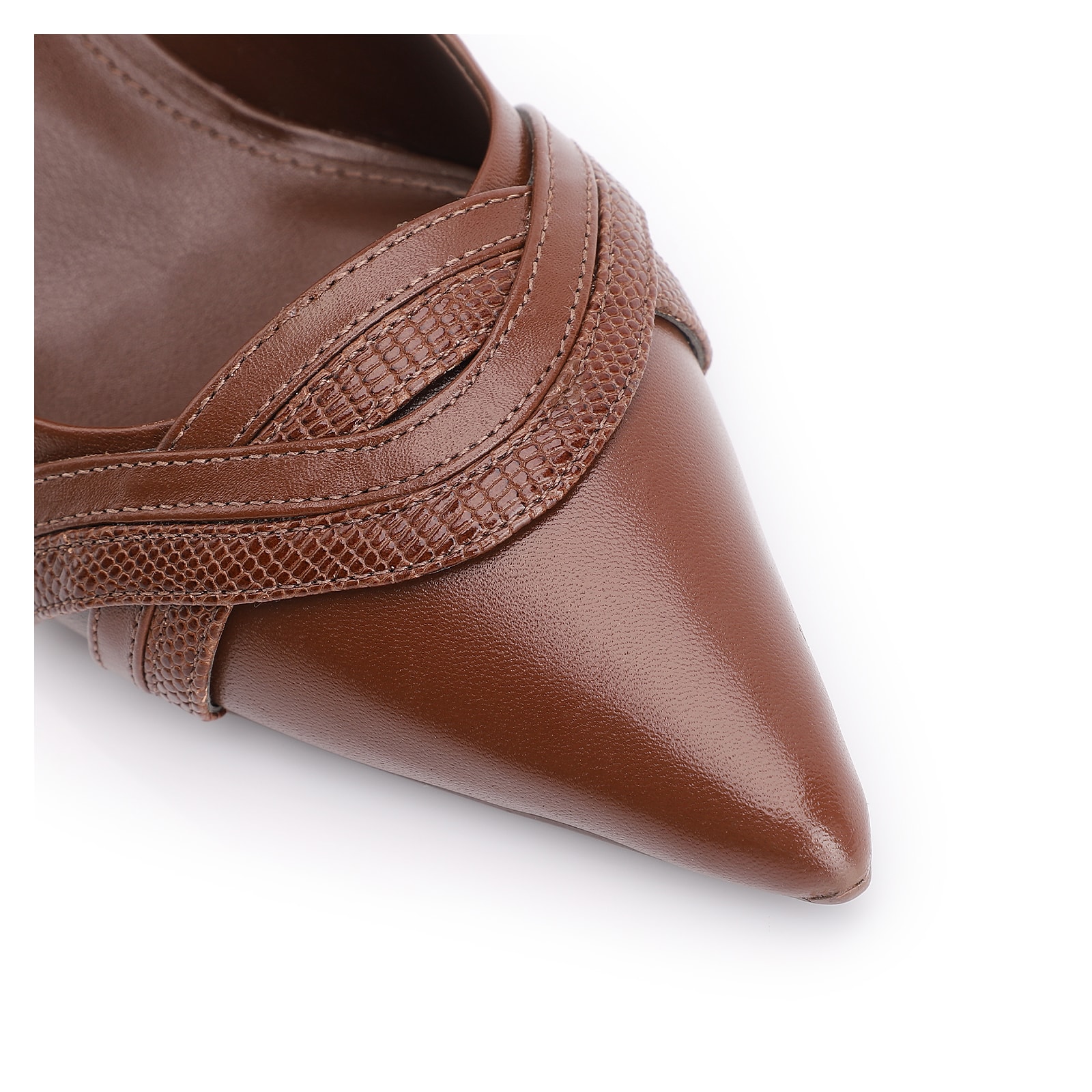 Scarpin Couro Marrom/Alt Lezard Marrom