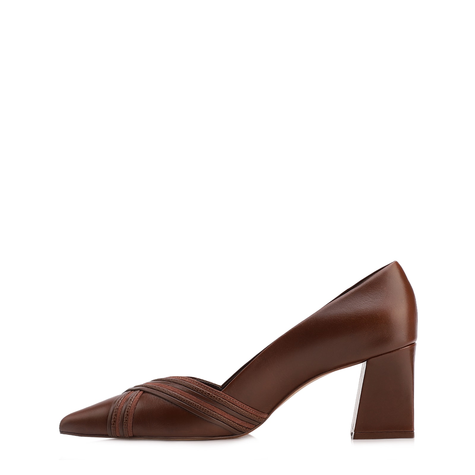 Scarpin Couro Marrom /Alt Nobuck Marrom /Alt Lezard Marrom