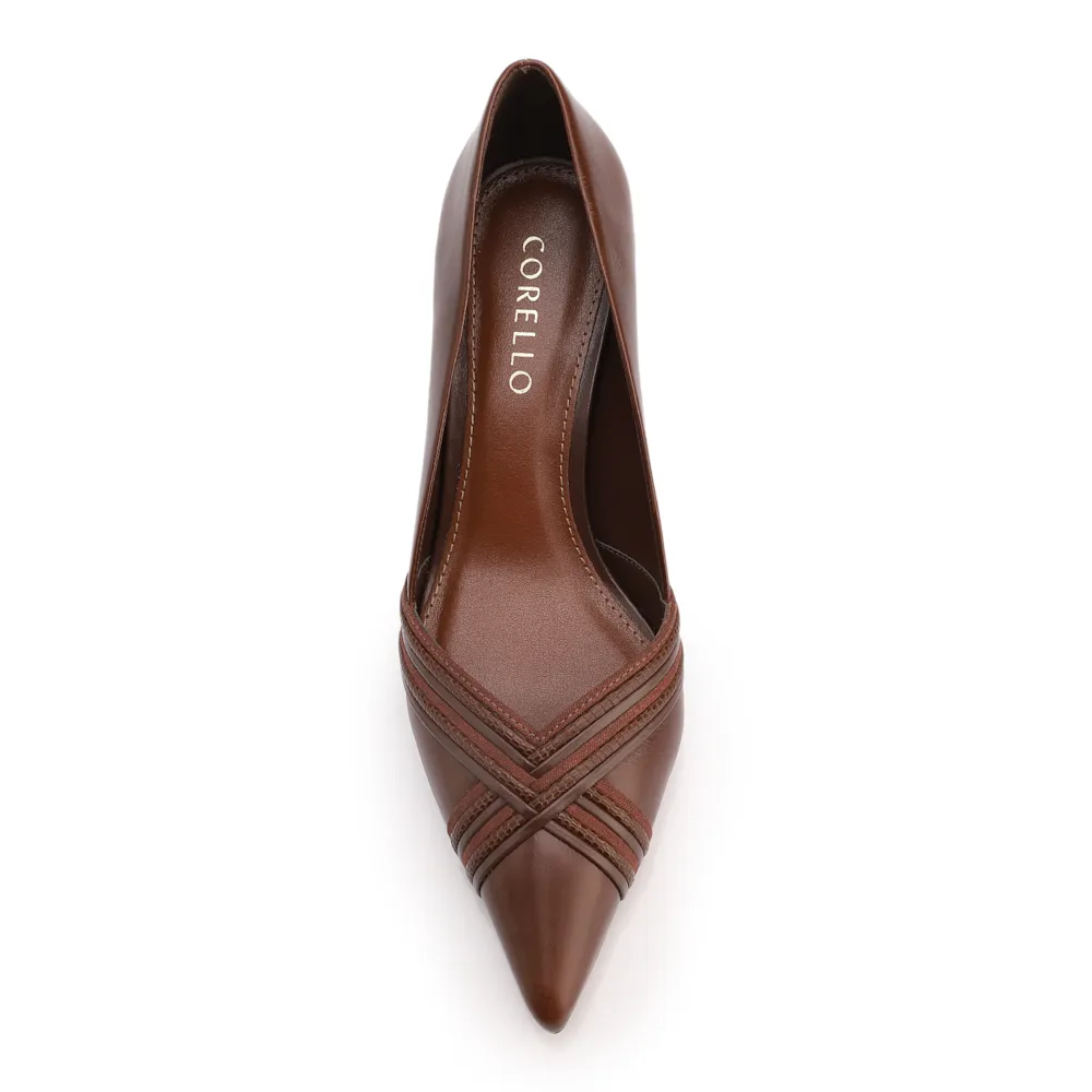 Scarpin Couro Marrom /Alt Nobuck Marrom /Alt Lezard Marrom - imagem 5