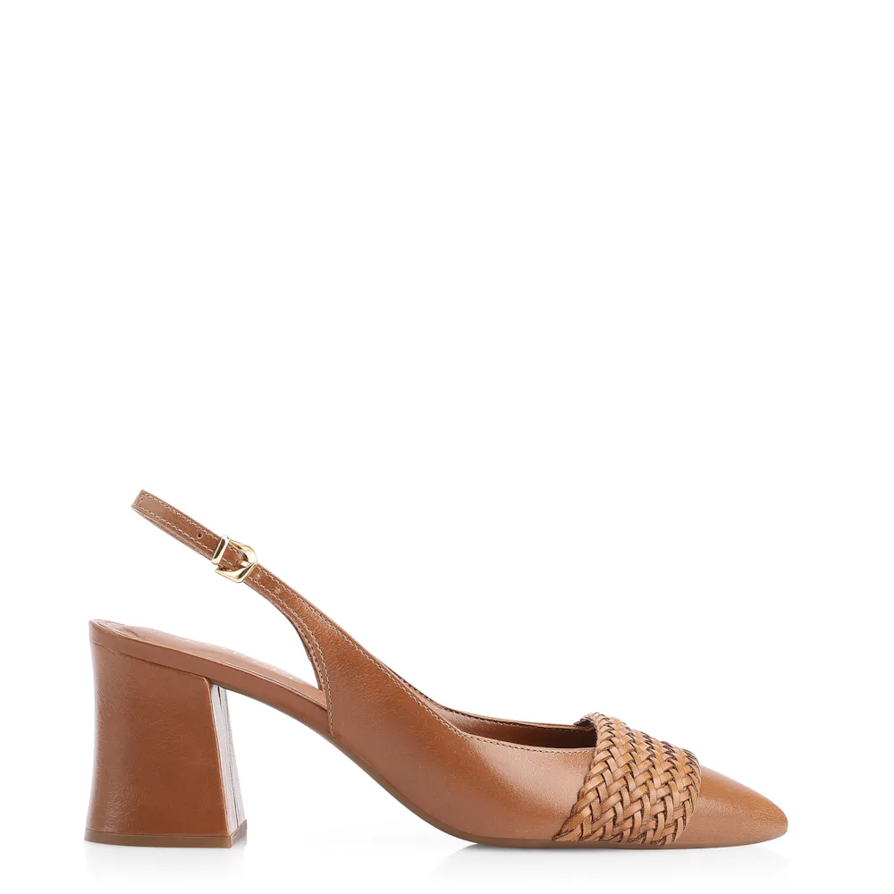 Scarpin Couro Marrom Claro - imagem 3