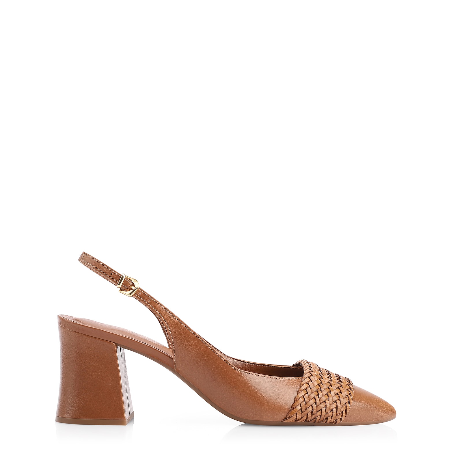Scarpin Couro Marrom Claro