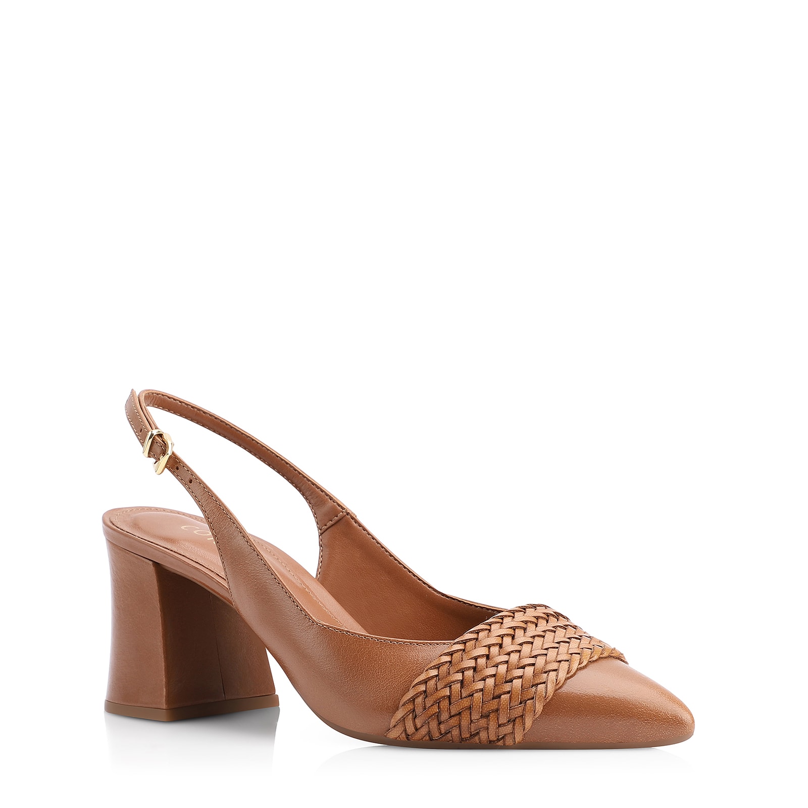 Scarpin Couro Marrom Claro