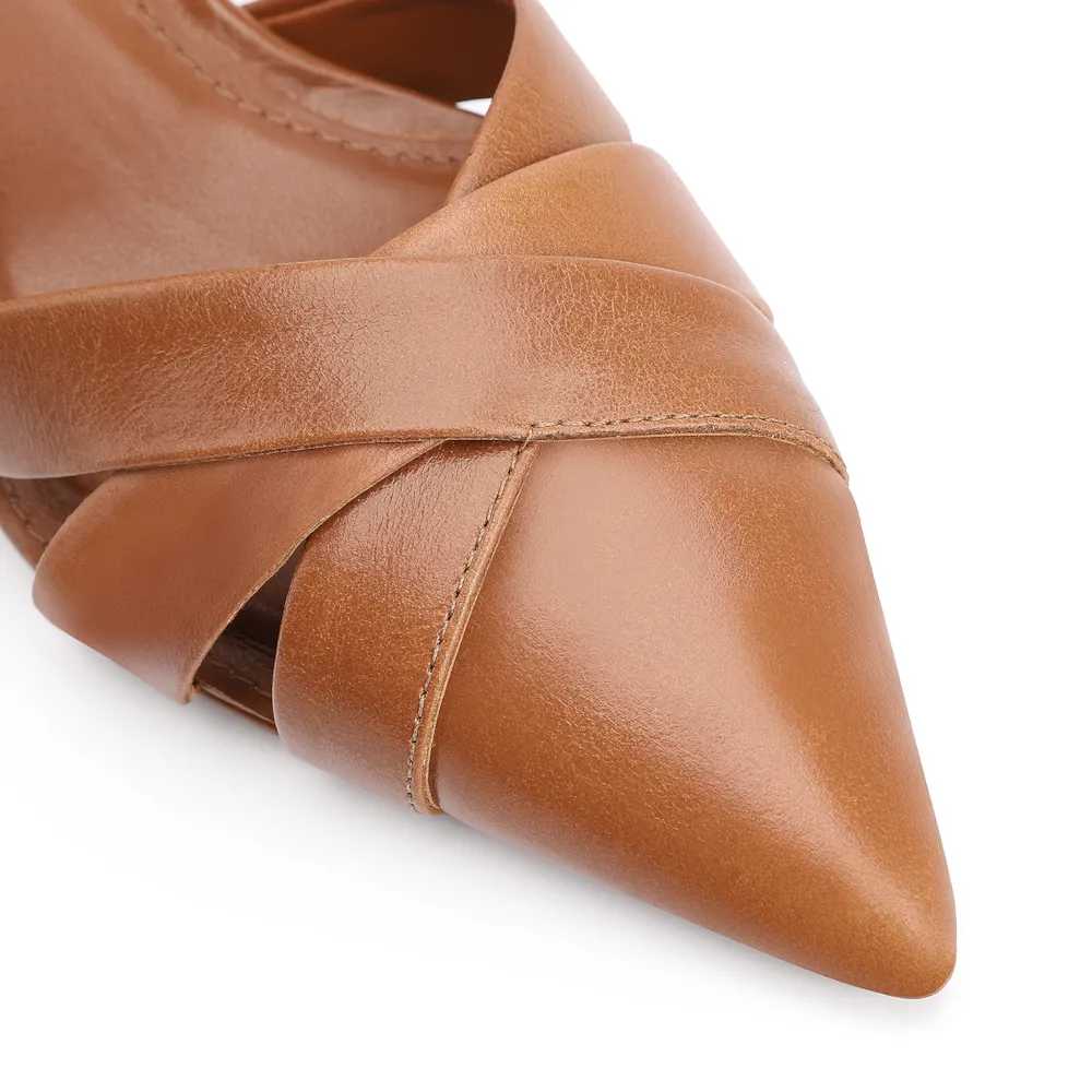 Scarpin Couro Marrom Claro - imagem 6