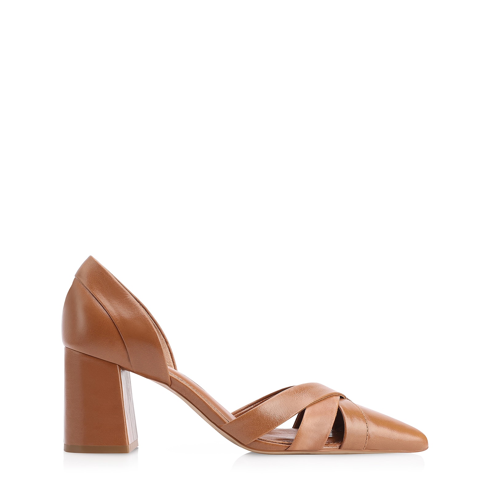 Scarpin Couro Marrom Claro