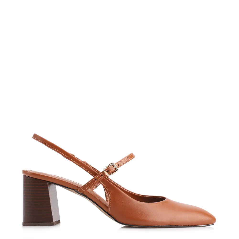 Scarpin Couro Marrom Claro - imagem 3