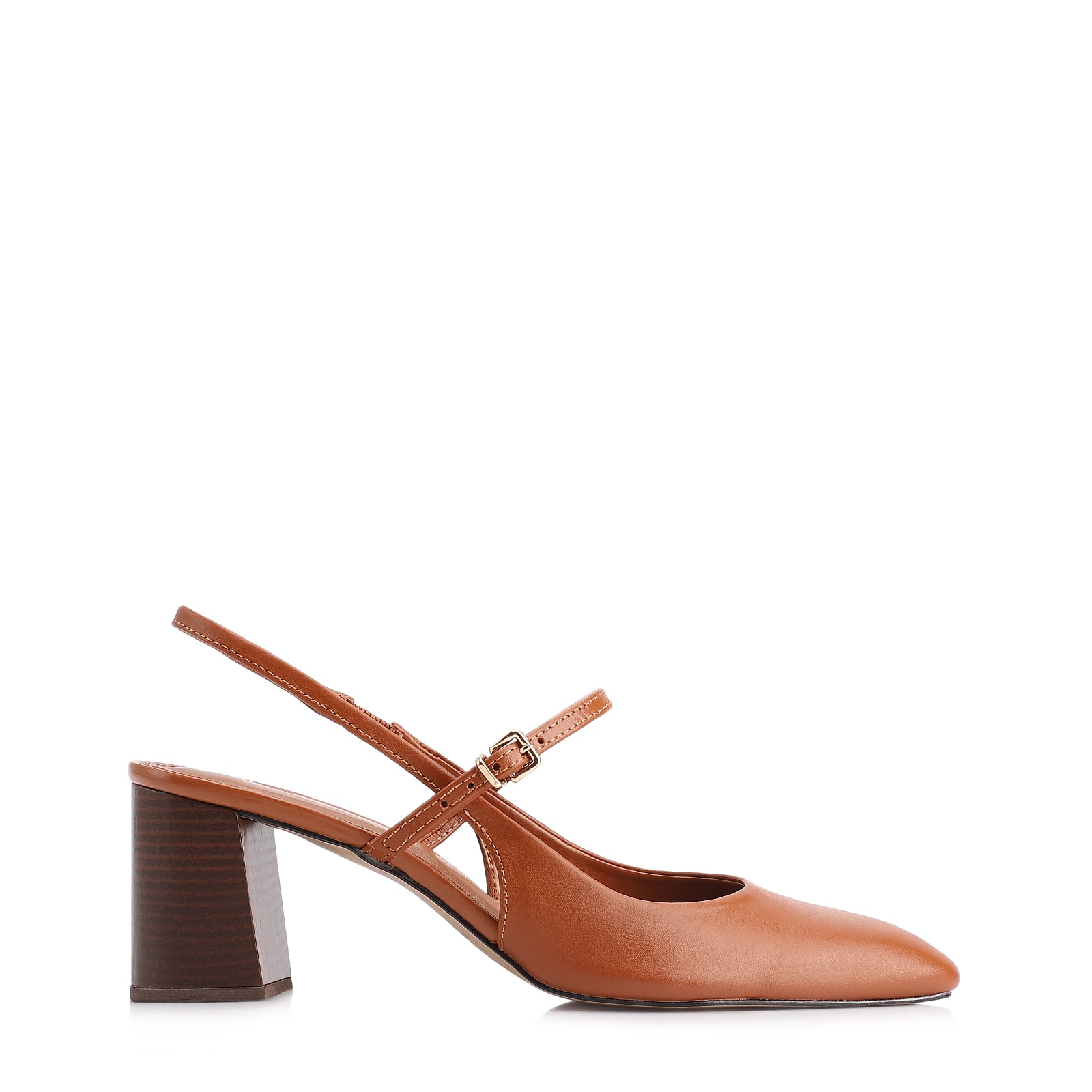 Scarpin Couro Marrom Claro