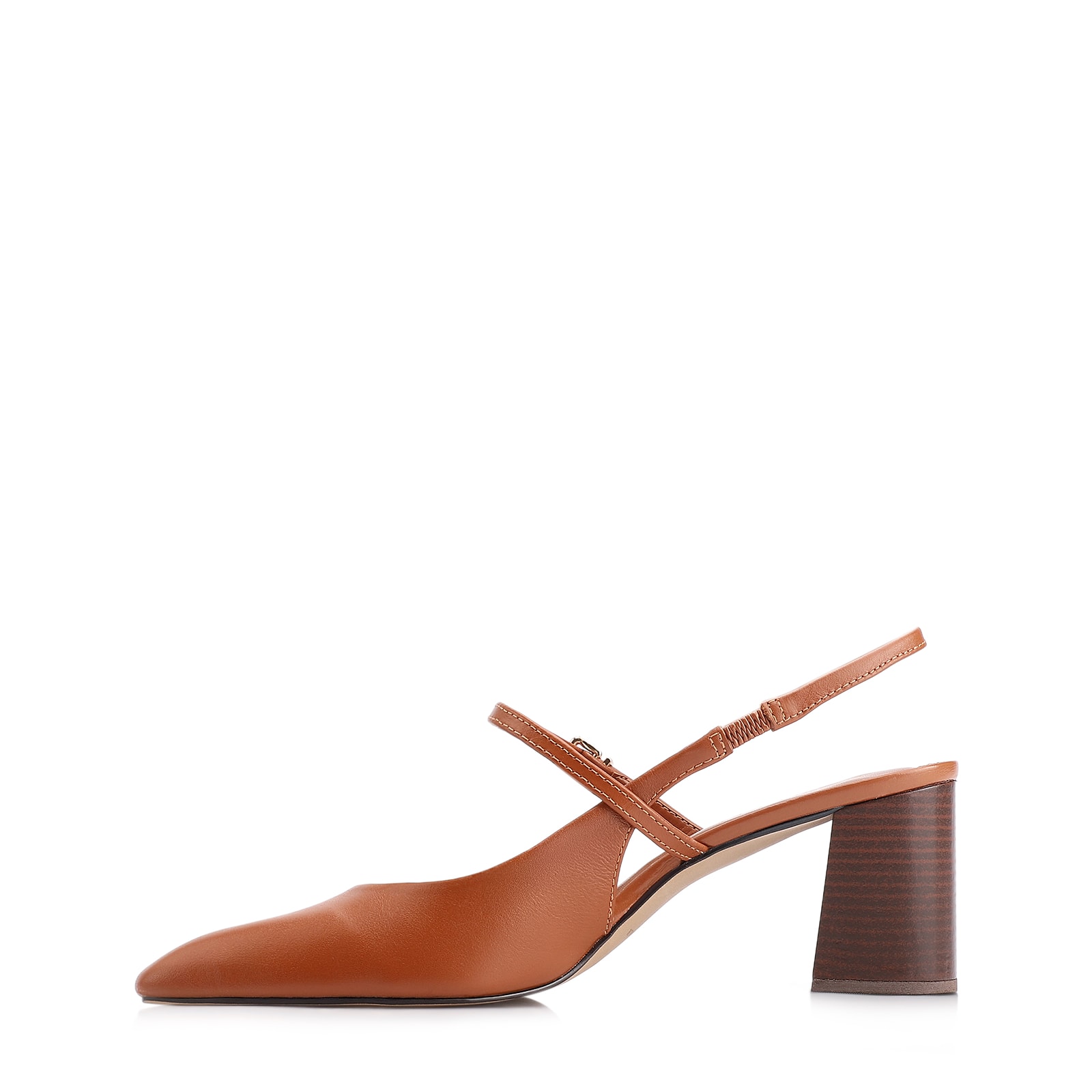 Scarpin Couro Marrom Claro