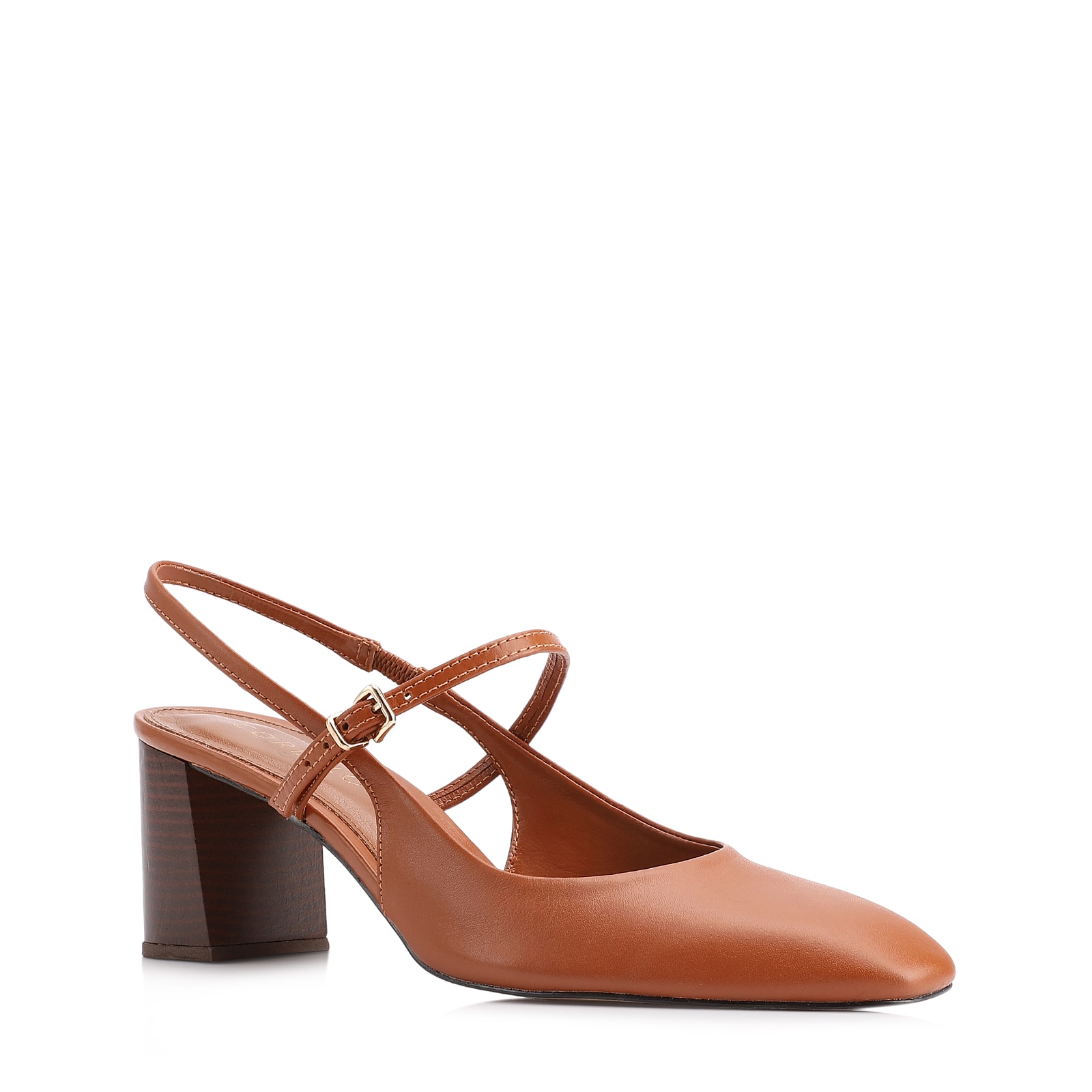 Scarpin Couro Marrom Claro