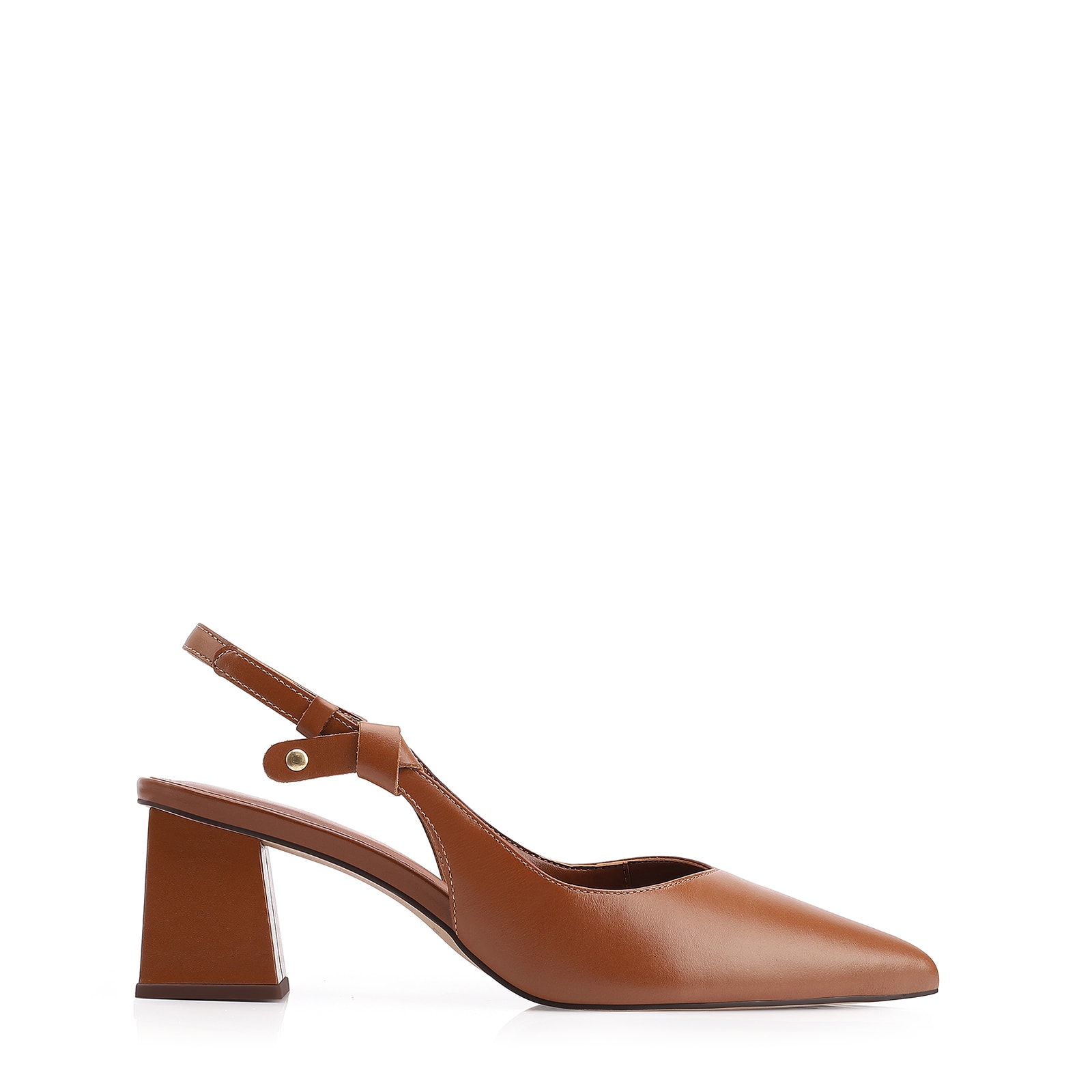 Scarpin Couro Marrom Claro