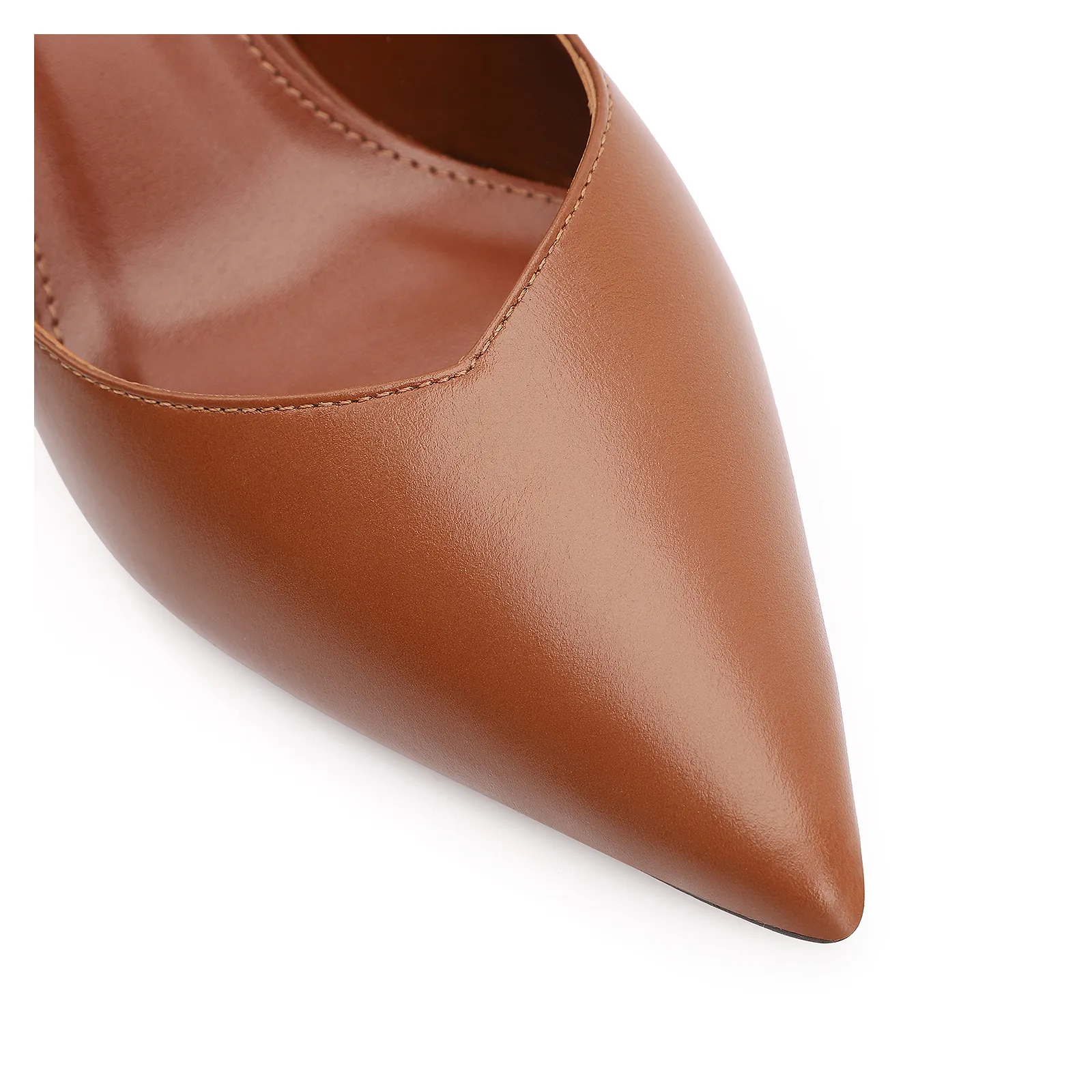 Scarpin Couro Marrom Claro