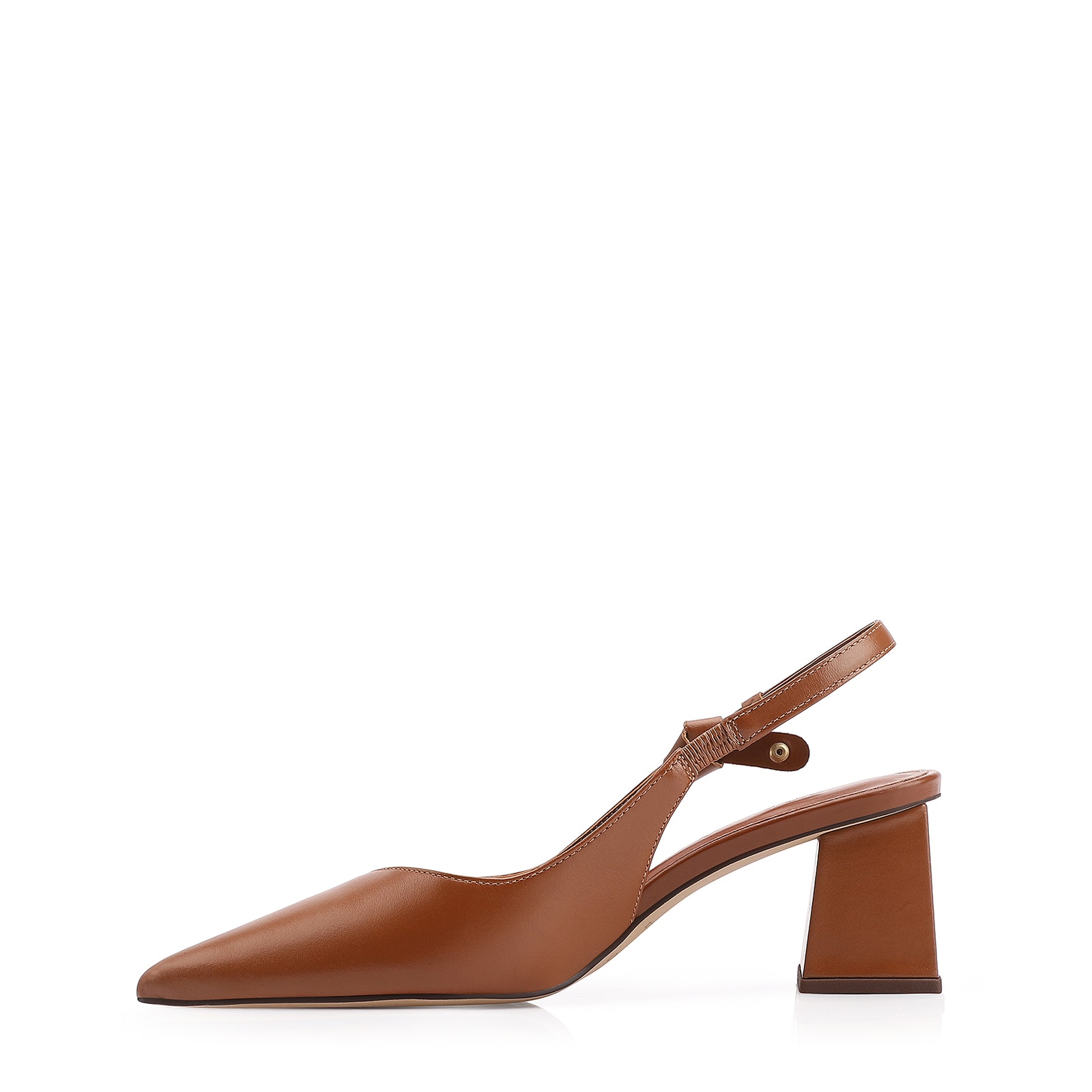 Scarpin Couro Marrom Claro