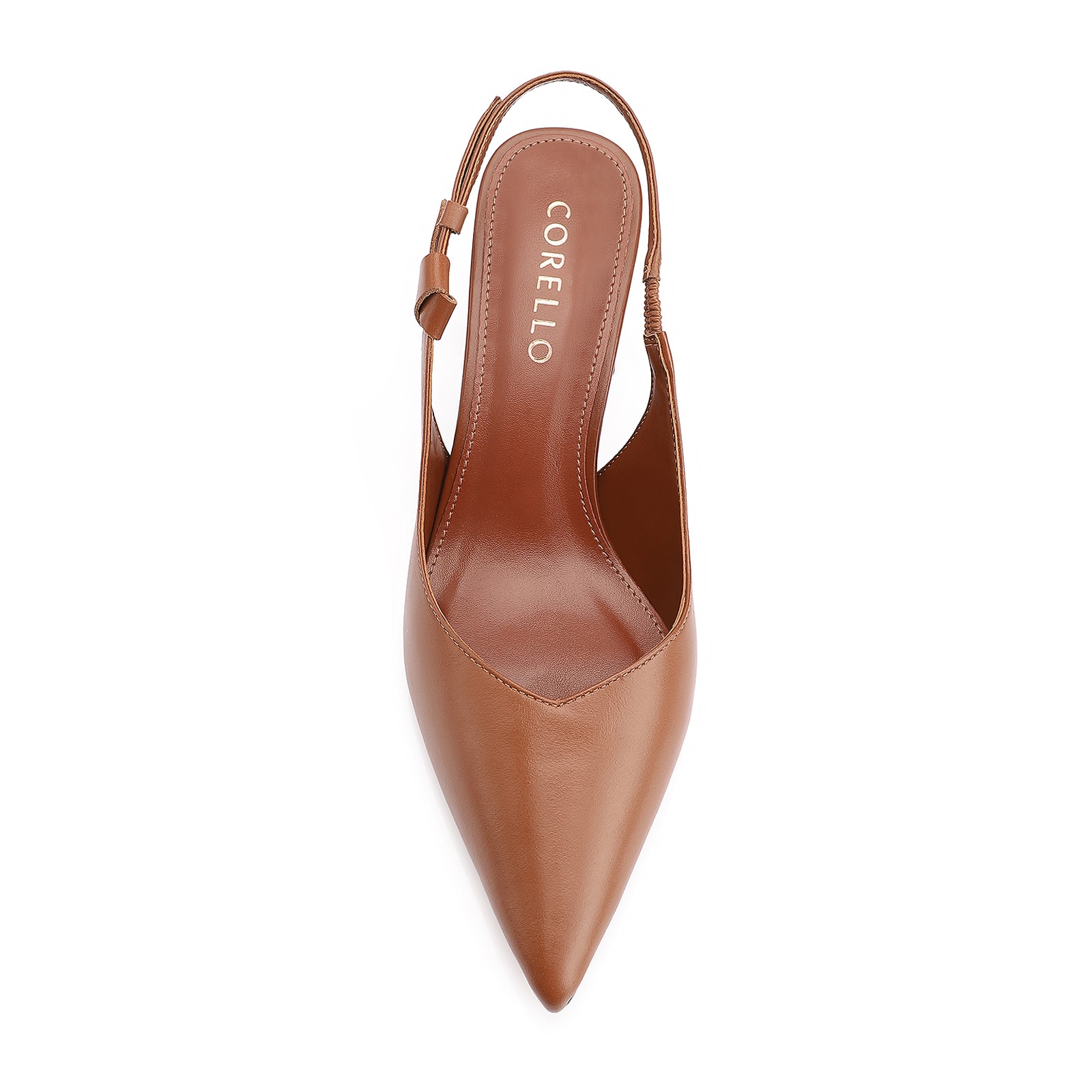 Scarpin Couro Marrom Claro