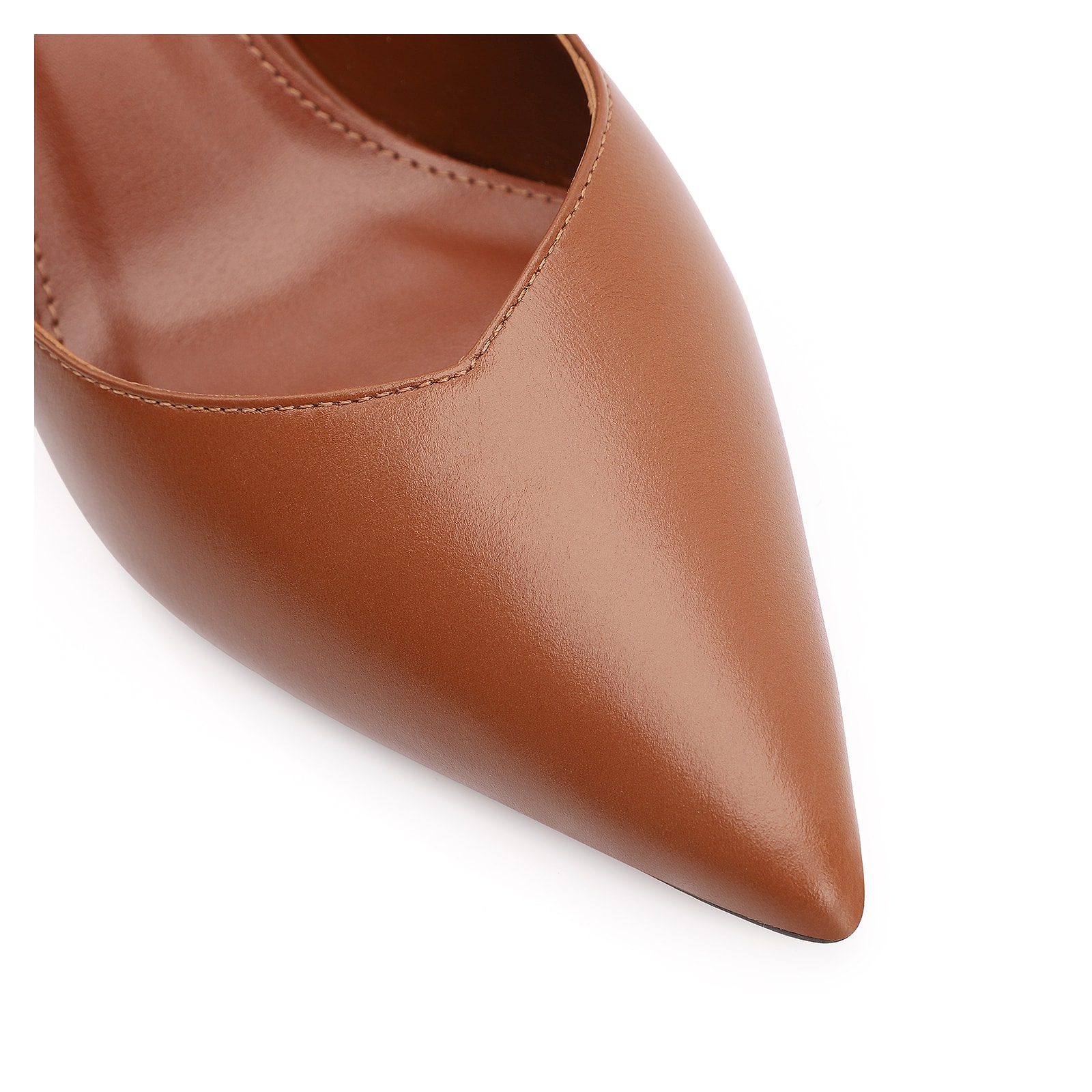 Scarpin Couro Marrom Claro