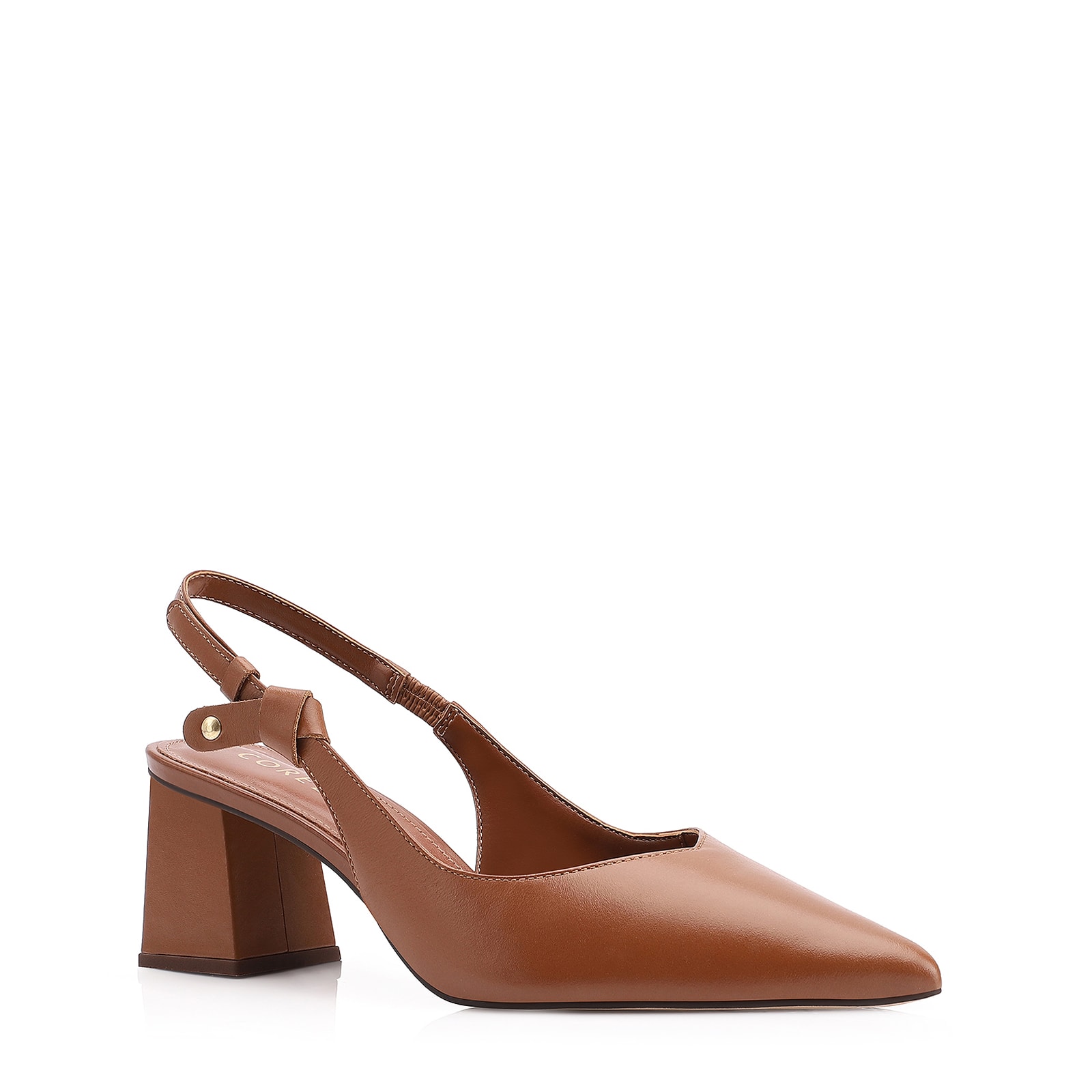 Scarpin Couro Marrom Claro