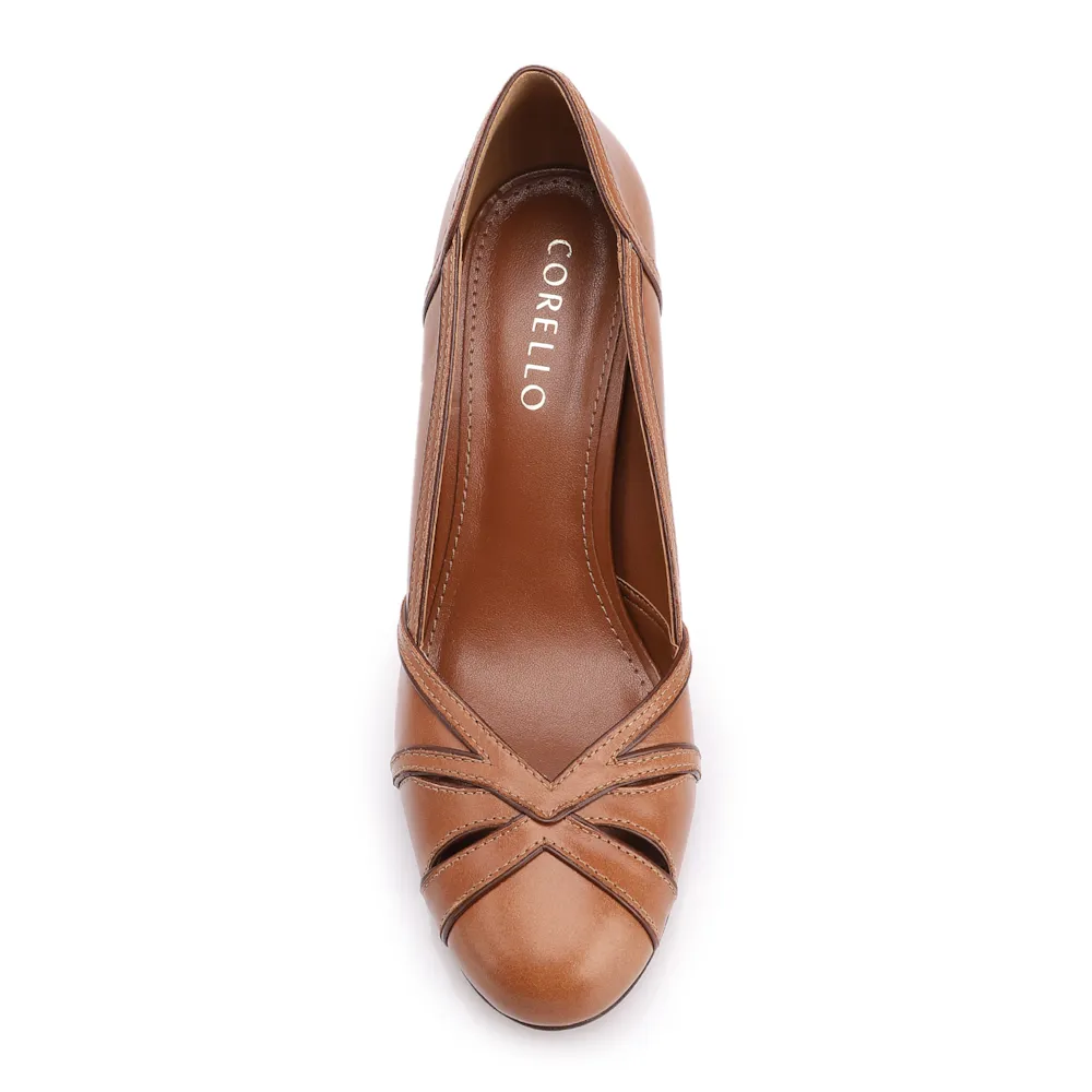 Scarpin Couro Marrom Claro/Alt Marrom Escuro - imagem 5