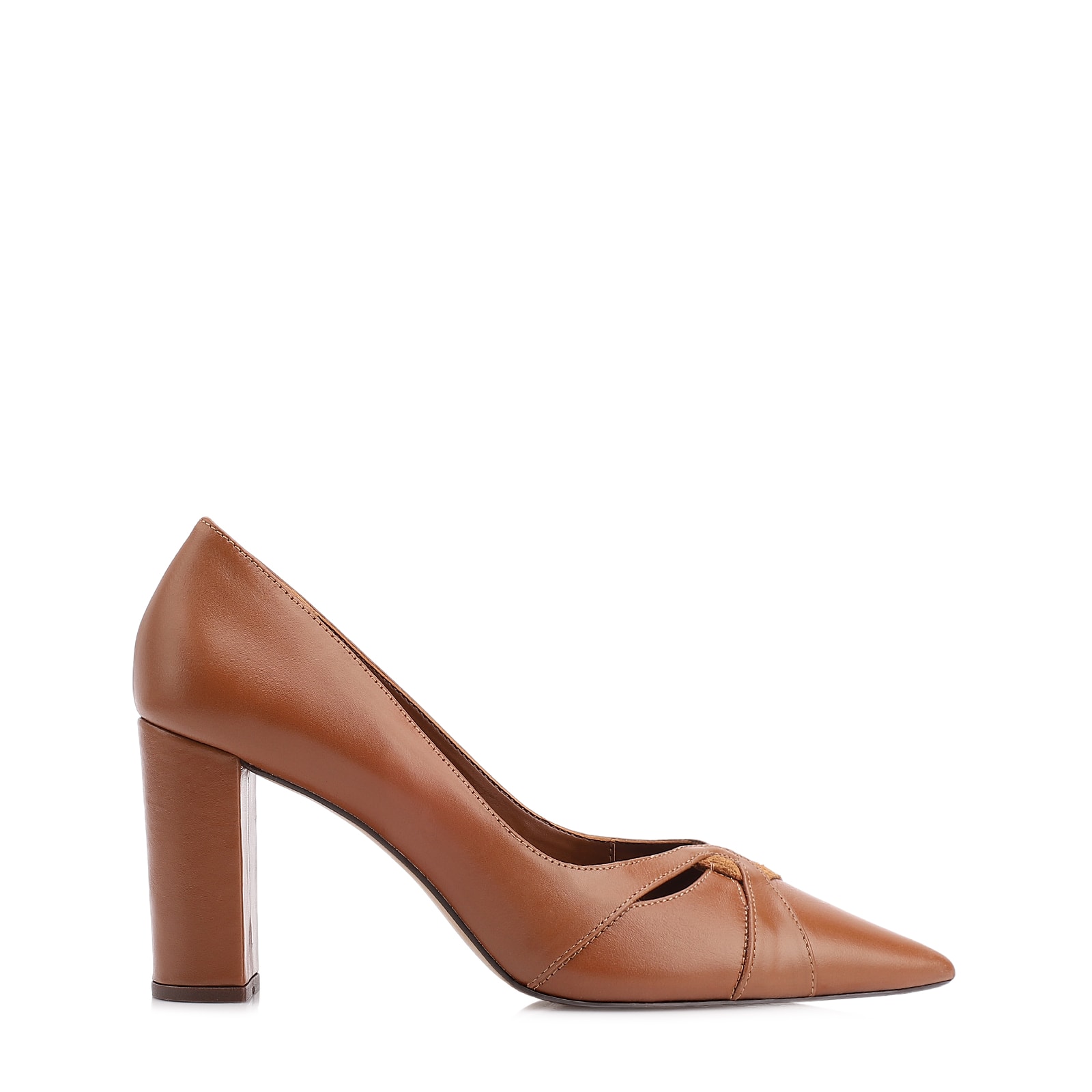 Scarpin Couro Marrom Claro/Camurça Marrom Claro