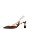 Scarpin Couro Marrom /Couro Off White/Alt Python Marrom - imagem 5
