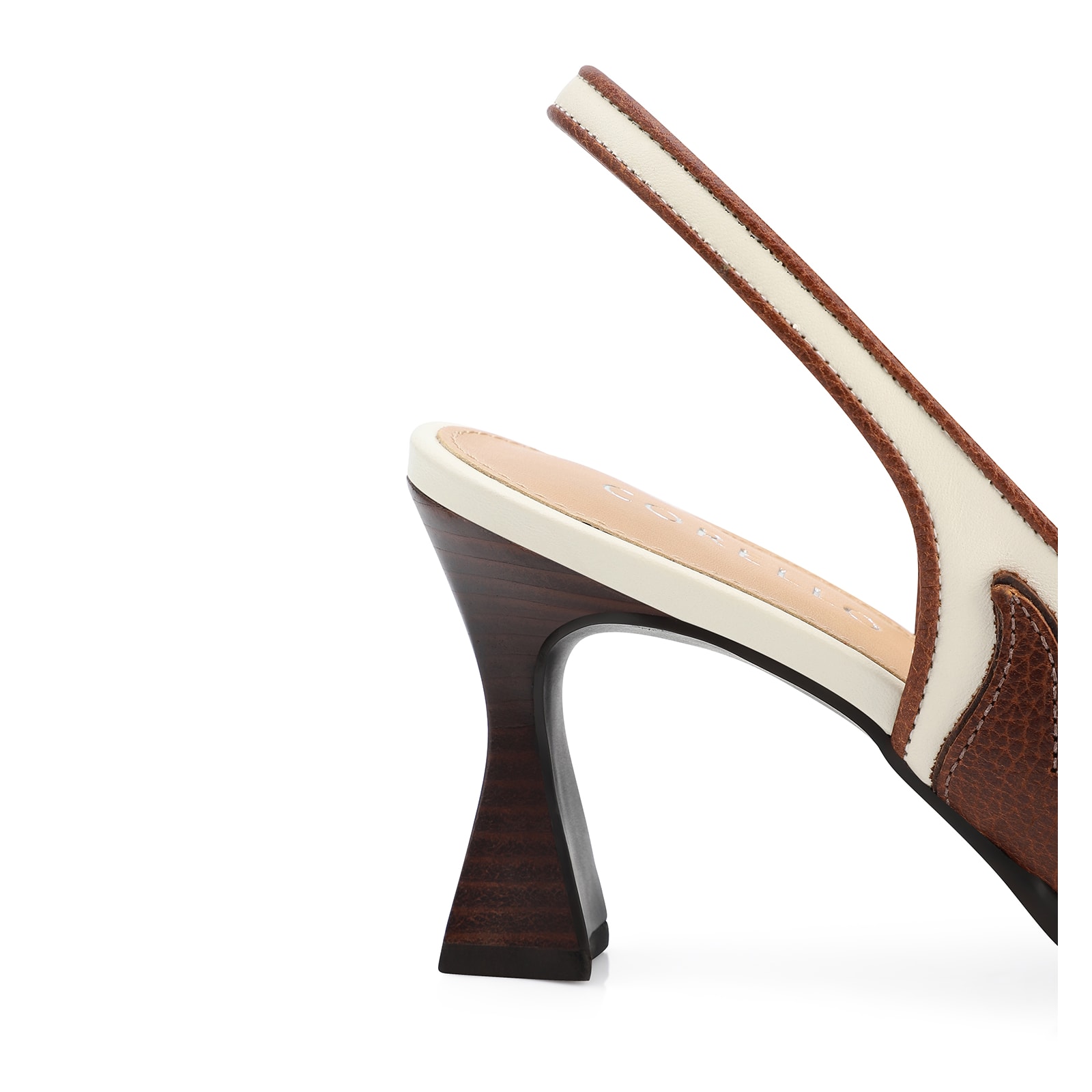Scarpin Couro Marrom /Couro Off White/Alt Python Marrom