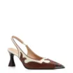 Scarpin Couro Marrom /Couro Off White/Alt Python Marrom - imagem 1