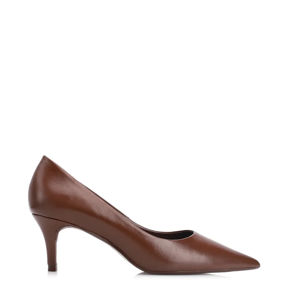 Scarpin Couro Marrom Escuro - imagem 3