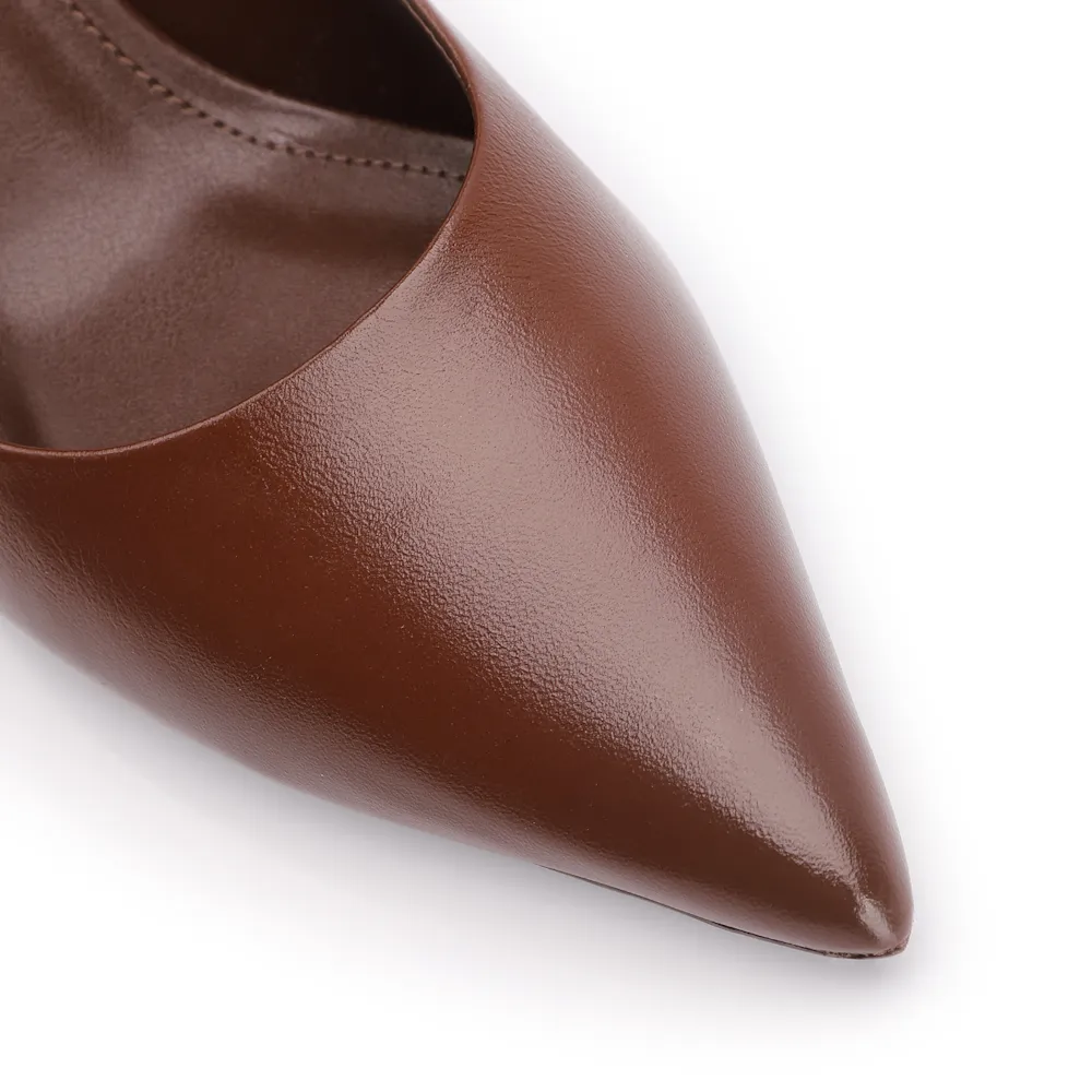 Scarpin Couro Marrom Escuro - imagem 7