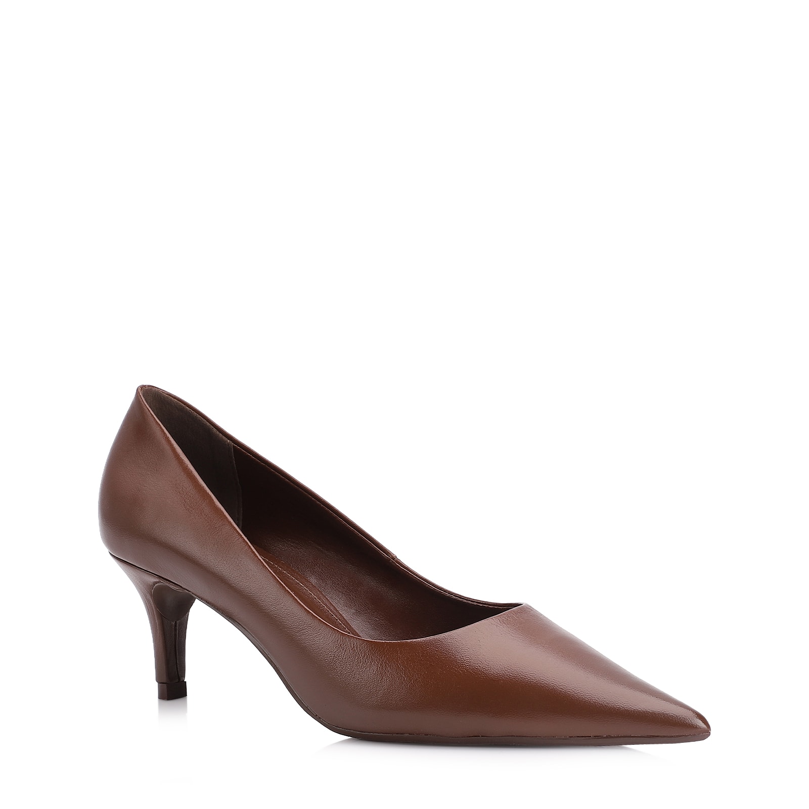 Scarpin Couro Marrom Escuro