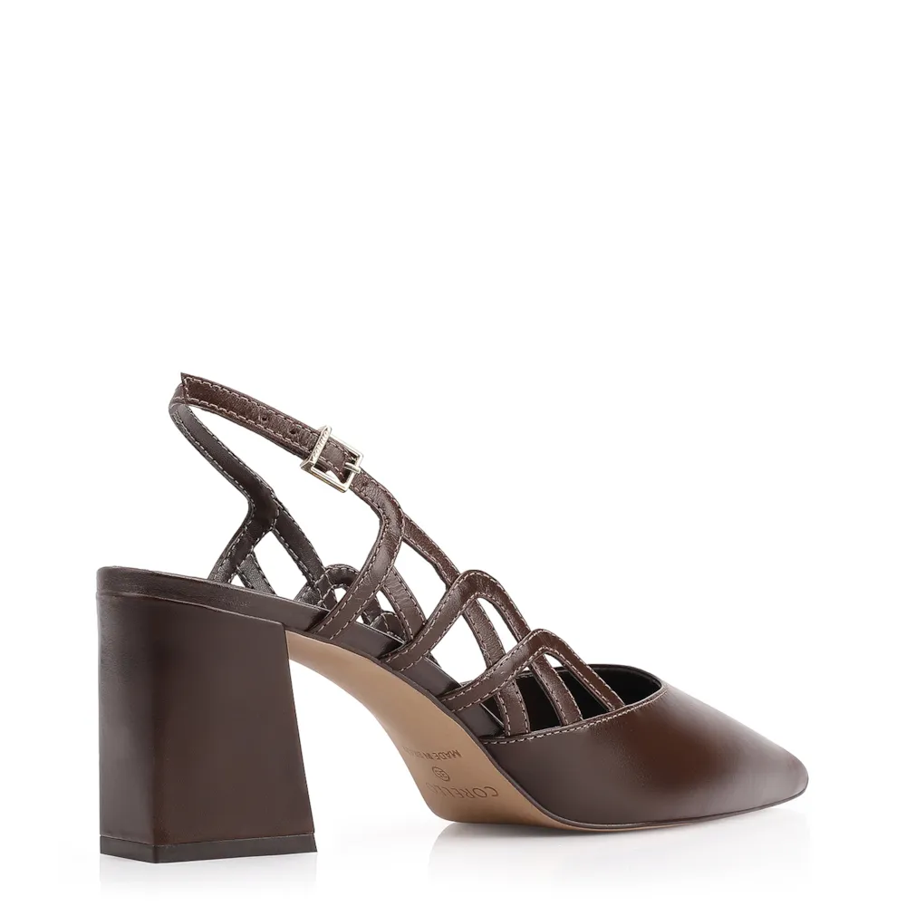 Scarpin Couro Marrom Escuro - imagem 3