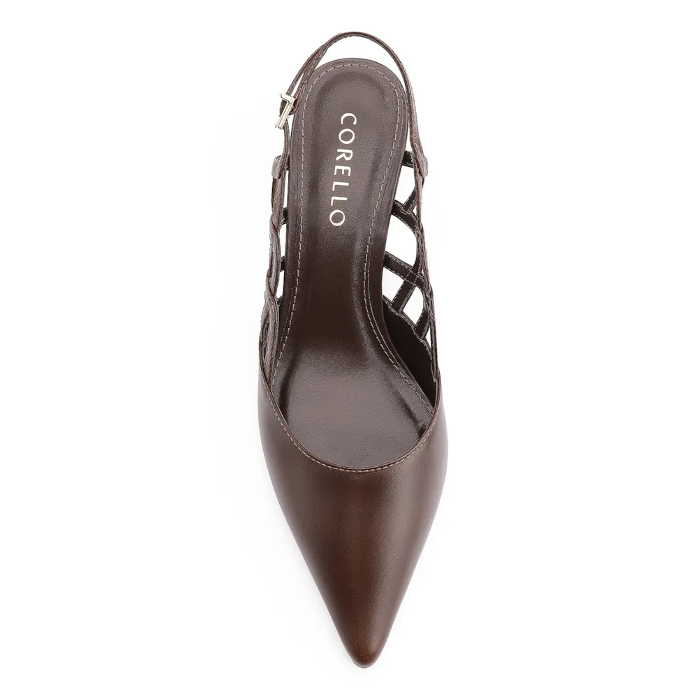 Scarpin Couro Marrom Escuro - imagem 5