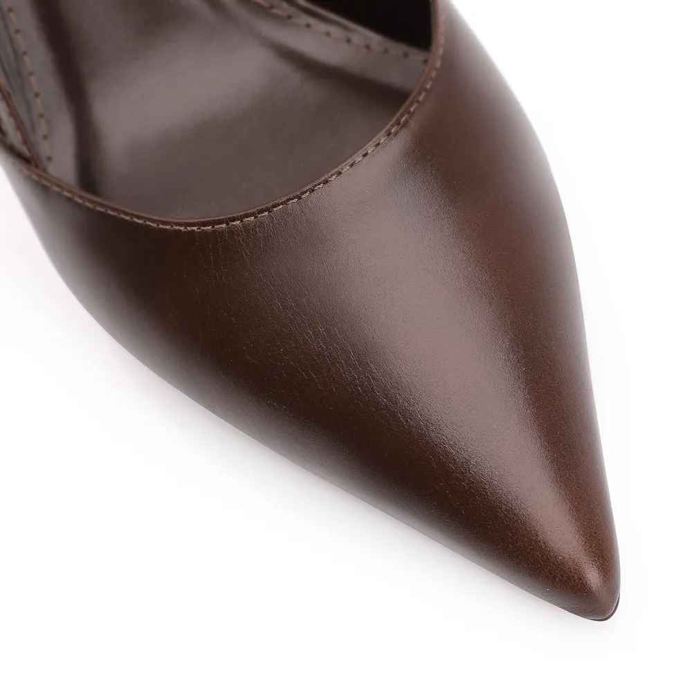 Scarpin Couro Marrom Escuro - imagem 6