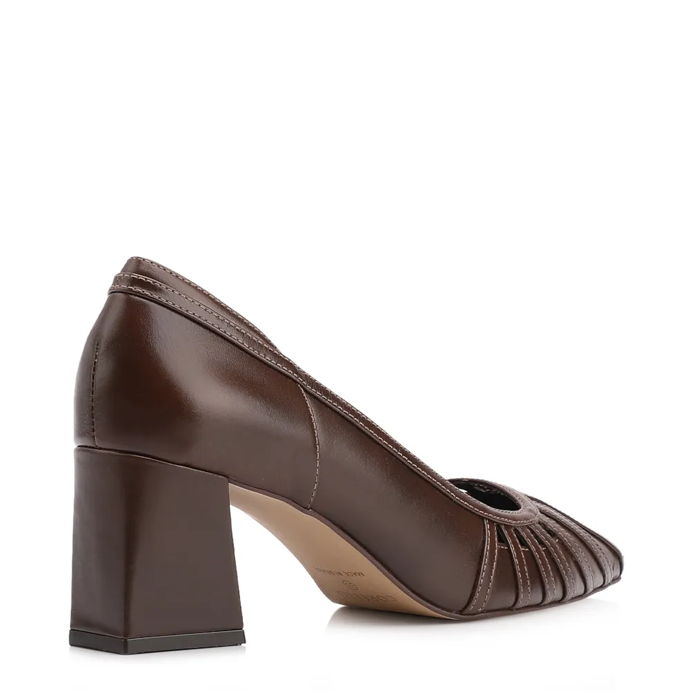 Scarpin Couro Marrom Escuro - imagem 3
