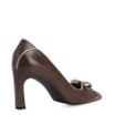 Scarpin Couro Marrom/Off White - imagem 4