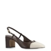Scarpin Couro Marrom/Off White - imagem 1