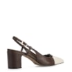 Scarpin Couro Marrom/Off White - imagem 4