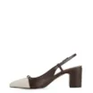 Scarpin Couro Marrom/Off White - imagem 5
