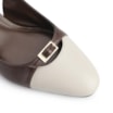 Scarpin Couro Marrom/Off White - imagem 7