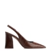 Scarpin Couro Maxi Croco Marrom - imagem 3